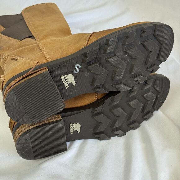 Sorel Emelie III Chelsea Boots Womens Tan Waterproof Leather NL2679 Size 6 - Picture 7 of 10